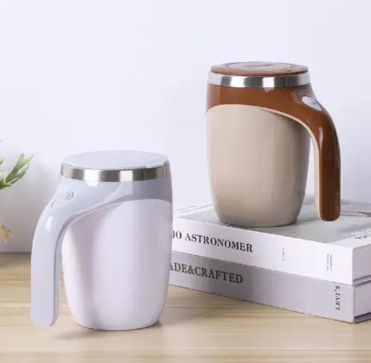 TAZA MUG MEZCLADORA MAGNETICA RECARGABLE